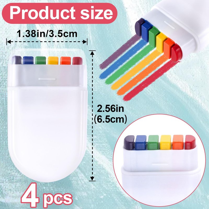SmallCat 4pcs Pride Face Paint Sticks, Rainbow Face Paint Markers for Gay, Face Paint Crayons, Festival Rainbow Makeup for Face, Body, Women, Men