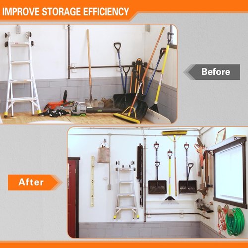 HUPBIPY Heavy Duty Garage Hooks - 26 Pack Wall Mount Storage Organizer for Tools, Ladders & Bikes