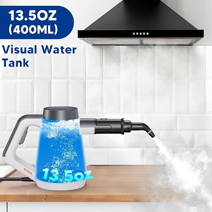 Handheld Steam Cleaner, 15s Fast Heating Pressurized Steam Cleaner for Home with 10 psc Accessories, Portable Steamer for Cleaning with Safety Lock for Home Kitchen Cleaning, Appliance Surfaces