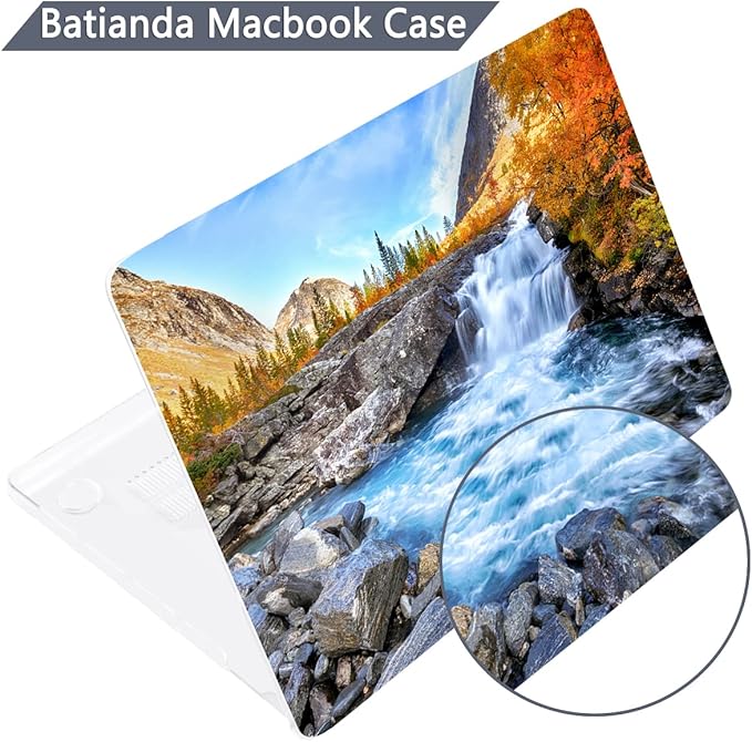 Batianda Premium Case for New MacBook Air 15 inch 2023 with M2 Chip Model A2941, Designed Protective Plastic Hardshell & Keyboard Cover & Screen Protector, Fall