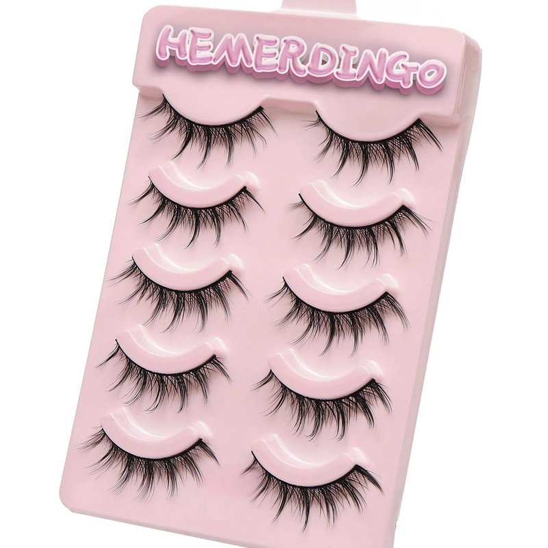 Wispy Spiky Manga Lashes,15mm 3D Anime Cosplay False Eyelashes for Natural Look Reusable 5 Pairs,Perfect for Japanese Anime Fans,Get Stunning Eyes.