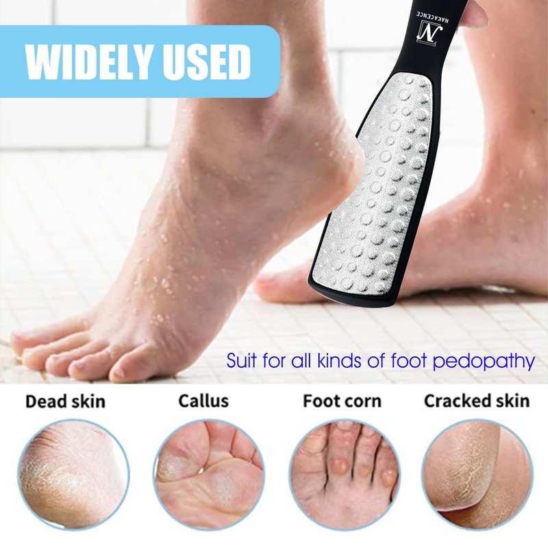 Foot Scrubber Dead Skin Double Sided Foot File Rasp Callus Remover, 2pcs Foot Bath Bombs,Pedicure Foot Scrubber Grater,Foot Heel Craper for Cracked Heels, Foot Grater Shaver Scraper 2pcs