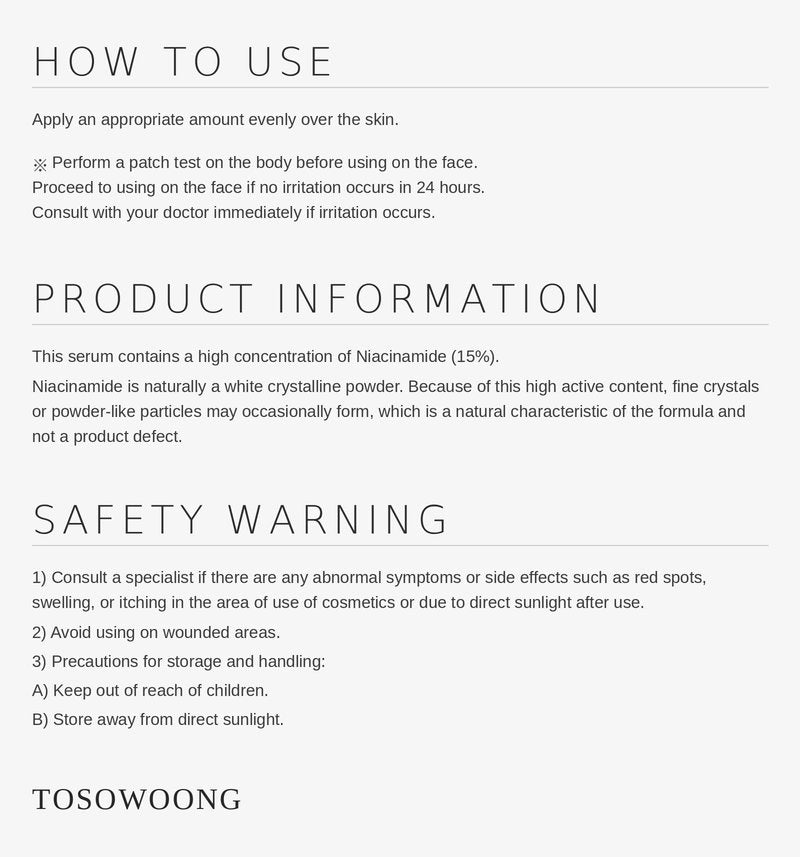 TOSOWOONG Niacinamide 15% Face Serum, 150,100ppm Niacinamide, Tranexamic acid, Dark Spot Corrector, Glass Skin, Radiant Complexion, Pore Minimizer, Even Skin Tone, Korean Skin Care, 30ml, 1.01 fl.oz.