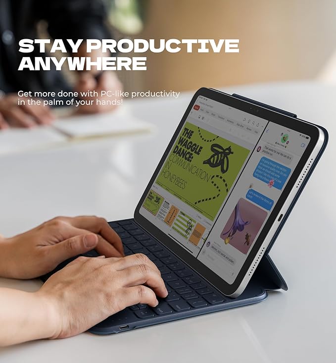 Dexnor for iPad (A16) 11th/10th Generation Case with Keyboard Ultra-Thin Magnetic Folio Keyboard Case Trackpad Pencil Holder Backlit Rechargeable for iPad A16 11" 2025/10th Gen 10.9" 2022, Blue
