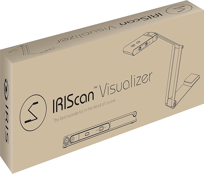 IRIScan Visualizer 7 Grey 4K 13MP USB Document Camera for Teaching and Distance Learning, Portable A3 Scanner for Windows and Mac, Readiris PDF Included