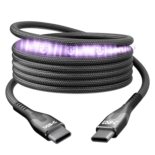 Statik MagStack Pro USB C to USB C Cable, Magnetic Type C Charger Fast Charging Cord, On The Go Magnetic Charging Cable for Car, Compatible with iPhone, iPad & Android, 100W 3FT