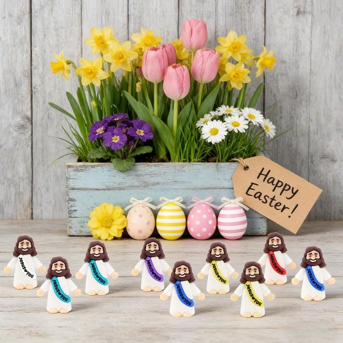 Little Jesus Figurines - 100 Pack Pocket-Sized Religious Gifts | Perfect for Baptism, Easter & Church Events