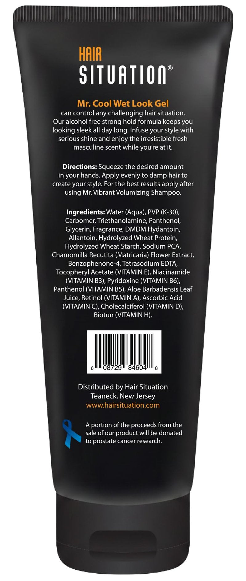 Hair Situation Mr. Cool Wet Look Strong Hold Hair Styling Hair Gel, High Shine, Anti-Humidity Shield, Anti-Frizz Fly Away, Alcohol-Free, No Flake Formula Made with Vitamins to Strengthen Hair, 8 Fl Oz