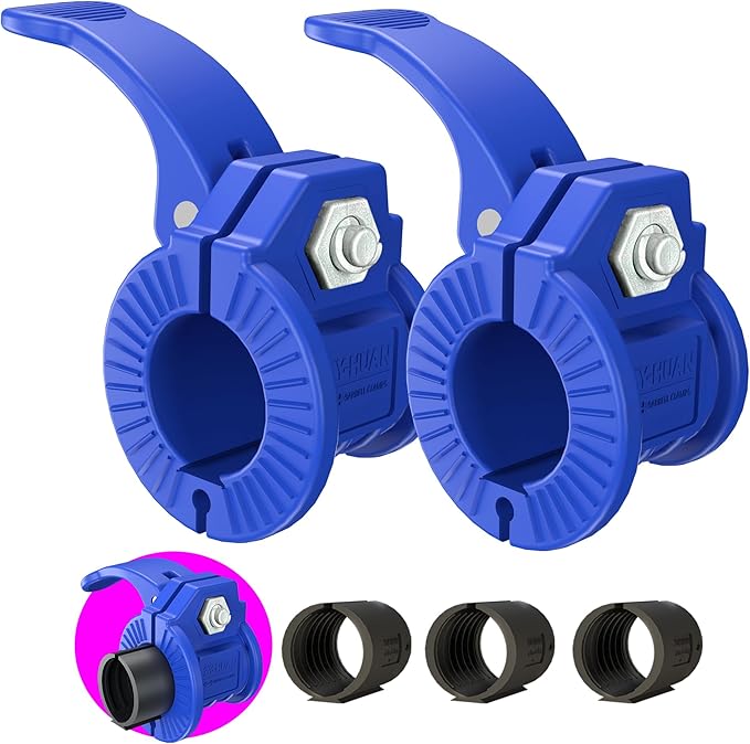 ZY-HUAN Barbell Clips 1 inch Barbell Clamps 0.9-1.18inch Quick Release Weight Clips for Bars Multi-Size Adjustable Olympic Barbell Clamps (All Blue 0.9-1.18inch)