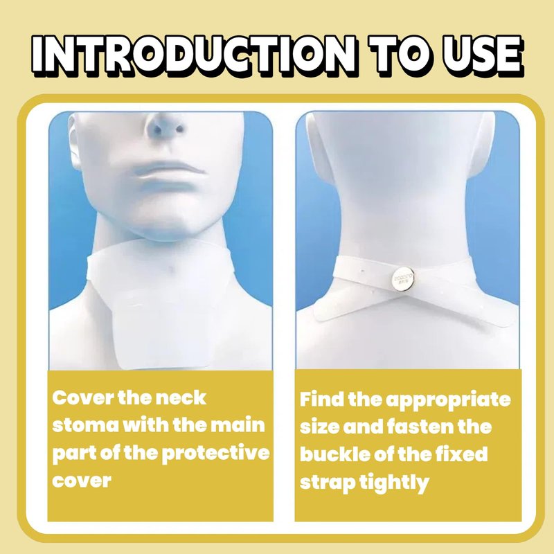 Sulieschen Stoma Guard Tracheostomy Shower Cover – Waterproof Silicone Neck Protection for Post-Tracheotomy Patients, Adjustable Fit, Breathable, Safe & Comfortable, Practical Gift for Recovery