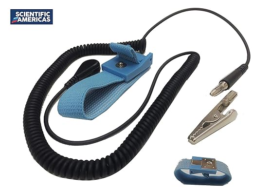 Scientific Americas Rubber ESD Anti-Static HIGH Temperature Soldering Mat - KIT-24" X 72" (2' x 6') - 0.08" Thick - Dual Bench and Wrist Strap - Blue