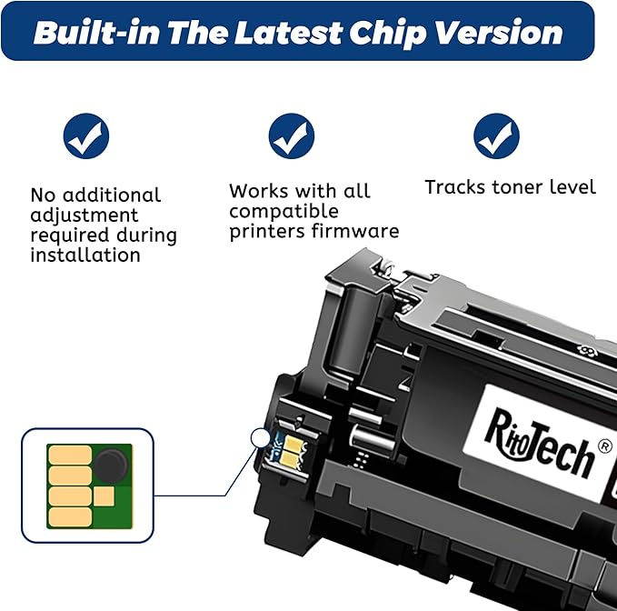 206A Black Toner Cartridge,with Chip Version 2 Pack Replacement for HP 206X W2110A for HP Color LaserJet pro M283cdw M283fdw M282nw M255dw M255nw M283 M255 Printer