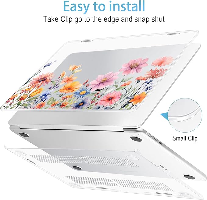Mektron for 2026 MacBook Air 13-inch M5 Laptop Case A3449 with 13.6-inch Liquid Retina Display Fits 2025 A3240 M4 2024 A3113 M3 2023 A2681 M2 Printed Hard Shell for MacBook Air 13.6", Floral P165