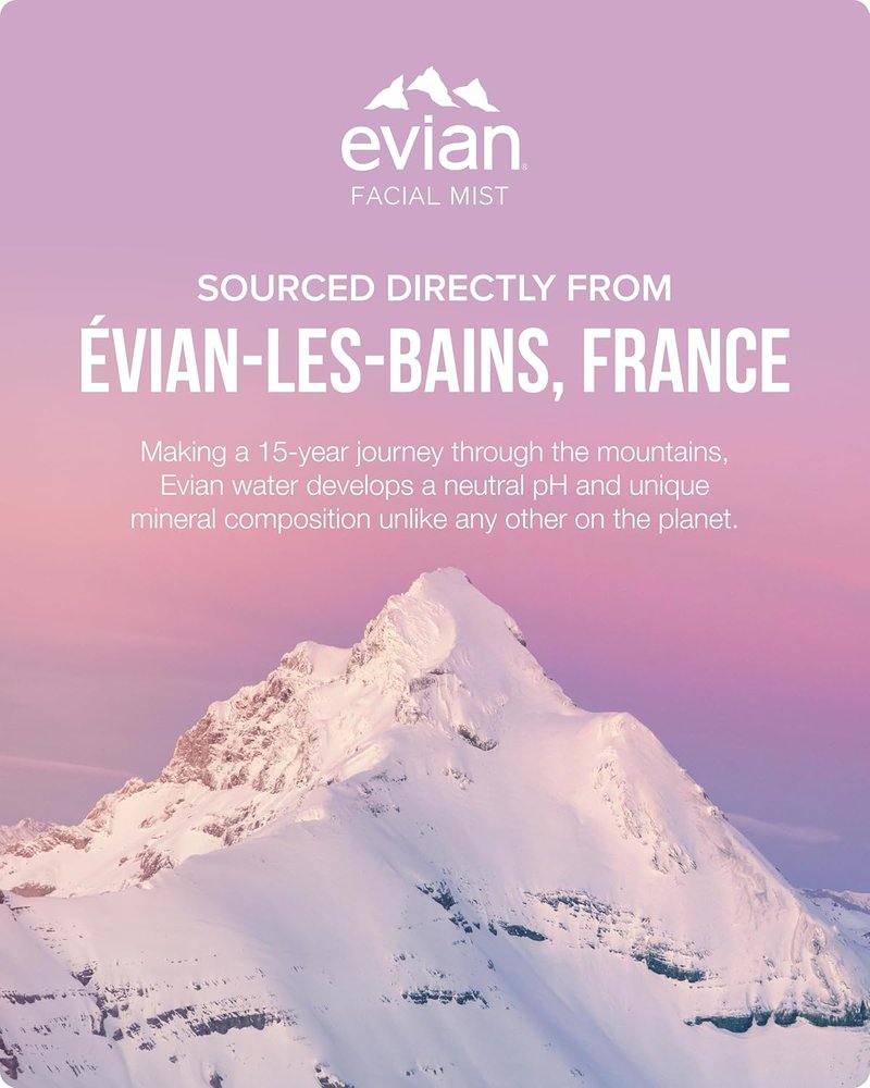 Evian Facial Spray - Hydrating Face Mist with Natural Mineral Water & Plant Extracts | 3.38 oz