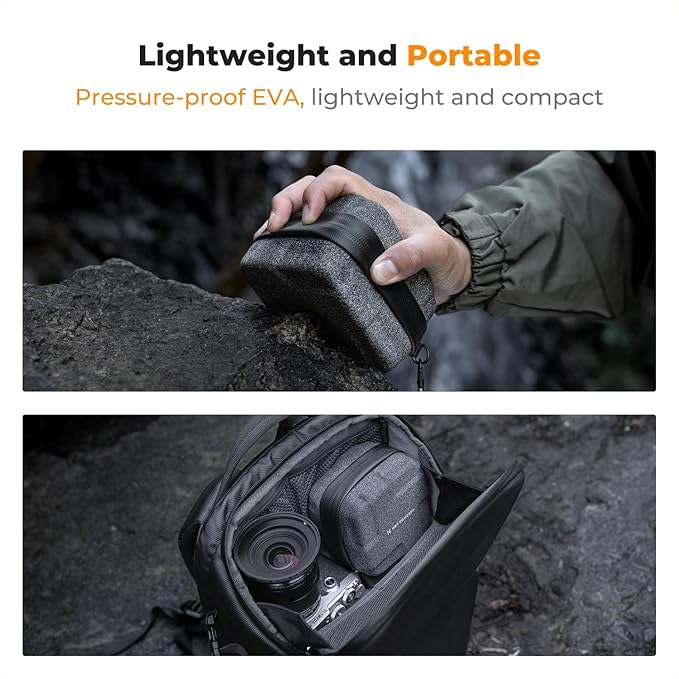 K&F CONCEPT 10 in 1 Lens Filter Case, Hard Shell Camera Filter Pouch Up to 95mm with Hand Strap, Waterproof Camera Lens Filter Storage Wallet for ND UV CPL Filter Pouch