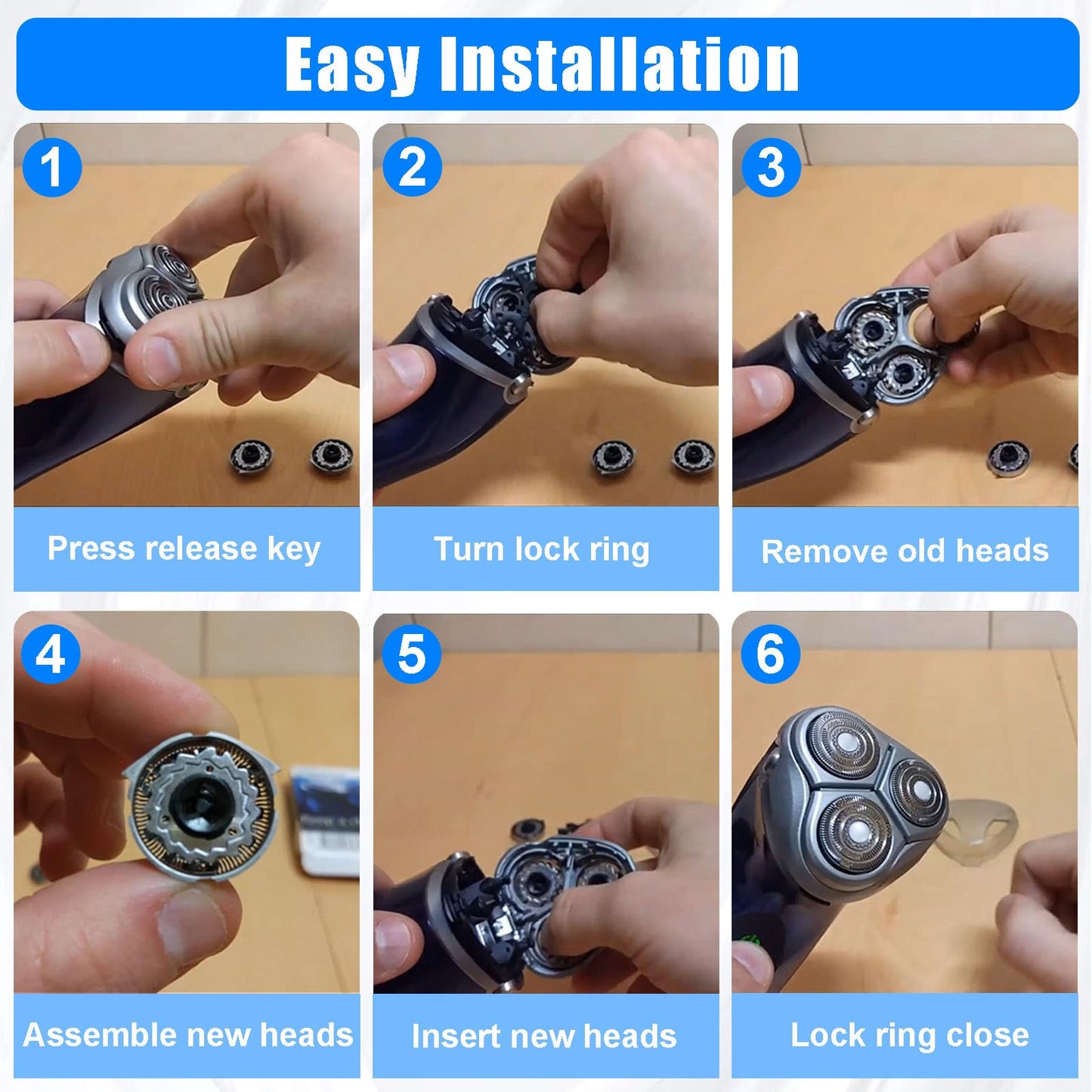 HQ9 Replacement Heads, Shaver Heads Blades Cutter Replacement for Compatible with Philipss Nore-lcos SpeedXL 8240XL 8140XL 8150XL 8160XL 8170XL, 8100 Series, 8200 Series, 9100 Series, and PT/AT900