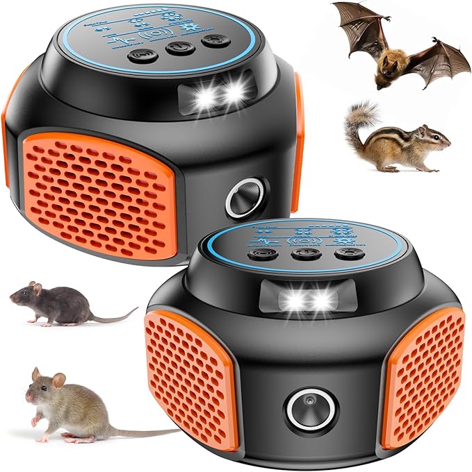 2026 360Â°Ultrasonic Mouse Repellent Plug in Indoor Pest Control for Rodent Mice Rat Squirrel Bat Roach Spider Ant Bug,Electronic Repellent Device Mouse Traps for Basement House Kitchen Garage(2pack)