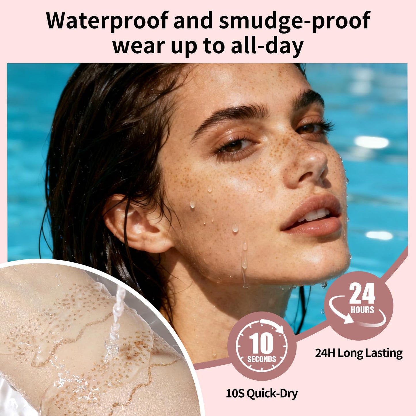 UCANBE 2PCS Dual-Ended Freckle Pen & Freckle Stamp - Precise 15° Curved Tip Makeup Waterproof & Smudge Proof, Long Lasting Faux Freckles Pencils (01 Light Brown+03 Chestnut)