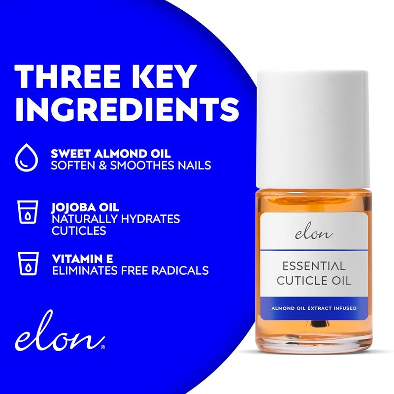 Elon Essentials Kit | Healthy Nail Conditioner & Cuticle Oil Set - Manicure Tools for Daily Strengthening & Moisturizing
