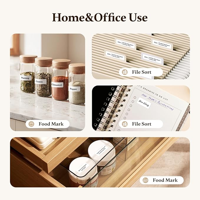 NIIMBOT 300 DPI D11 Label Maker Machine with 3 Tapes, Portable Thermal Label Printer with Multiple Templates, Bluetooth Label Printer for Office Home Kitchen School Organization, White