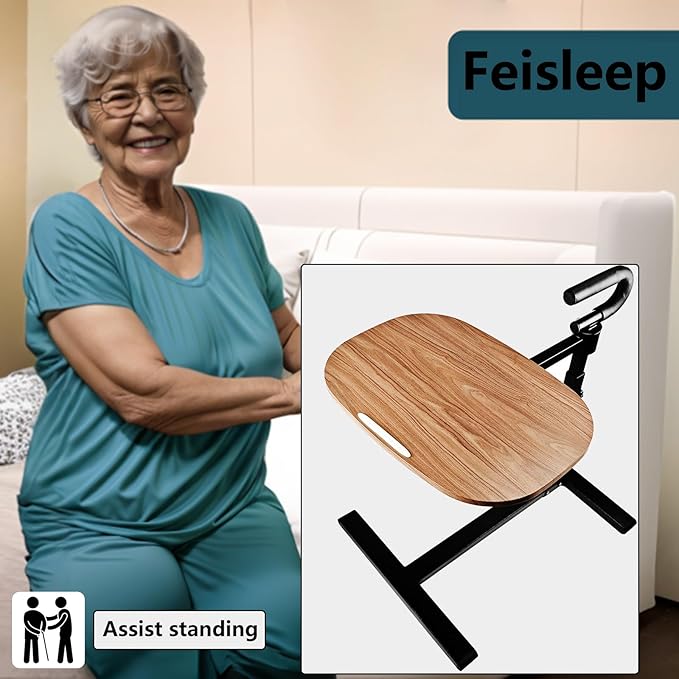 FleiSleep Auxiliary tray 360 ° rotating height adjustable rotating TV, computer desk, car five function auxiliary safety handle ( Black Roller Sliding 360° Sofa Rotating Table)
