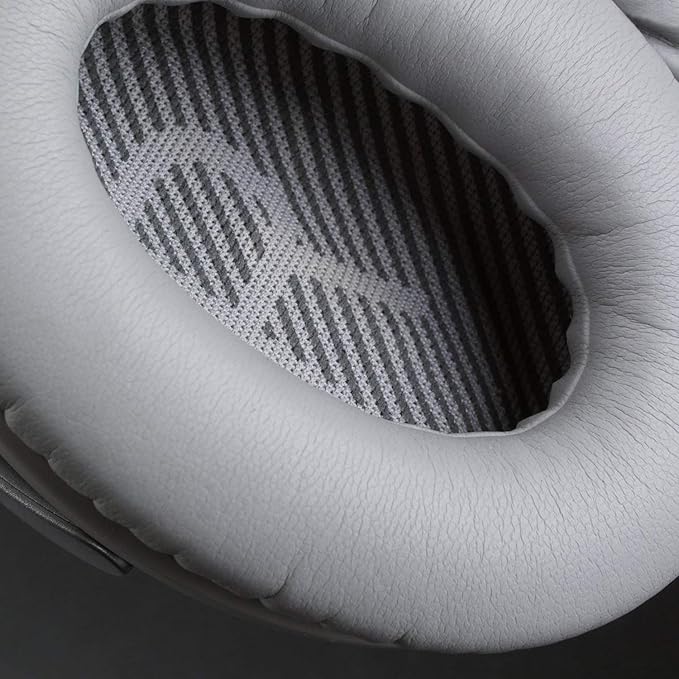 SoloWIT Earpads for Bose QC35/QC35 II Over-Ear Headphones, Softer Leather, Noise Isolation Foam - PL Silver