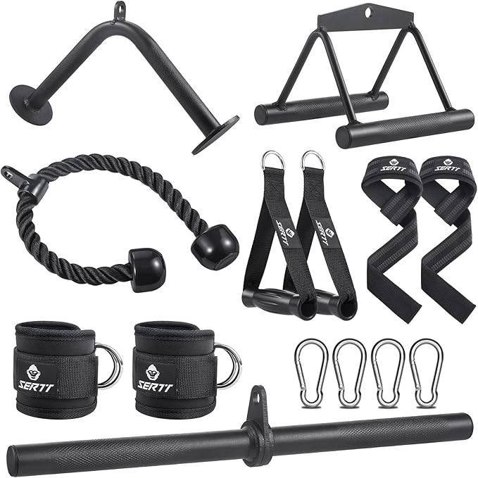 Cable Machine Attachment for Home Gym, SERTT LAT Pulldown Attachments, Weight Machine Accessories for LAT Pull Down & Weight Training, Cable Workout Accessories