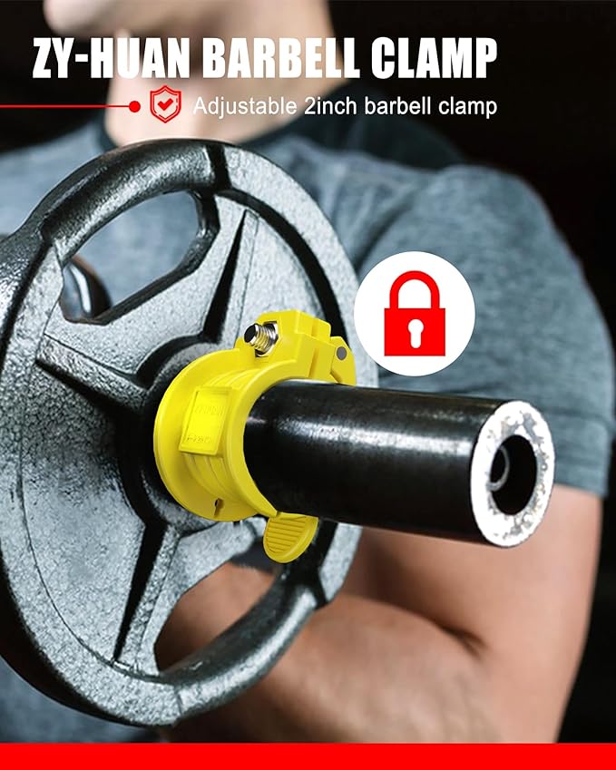 ZY-HUAN Olympic Barbell Clamps 2 inch Adjustable Barbell Clips Quick Release Pair of Locking Weight Clips for Bars