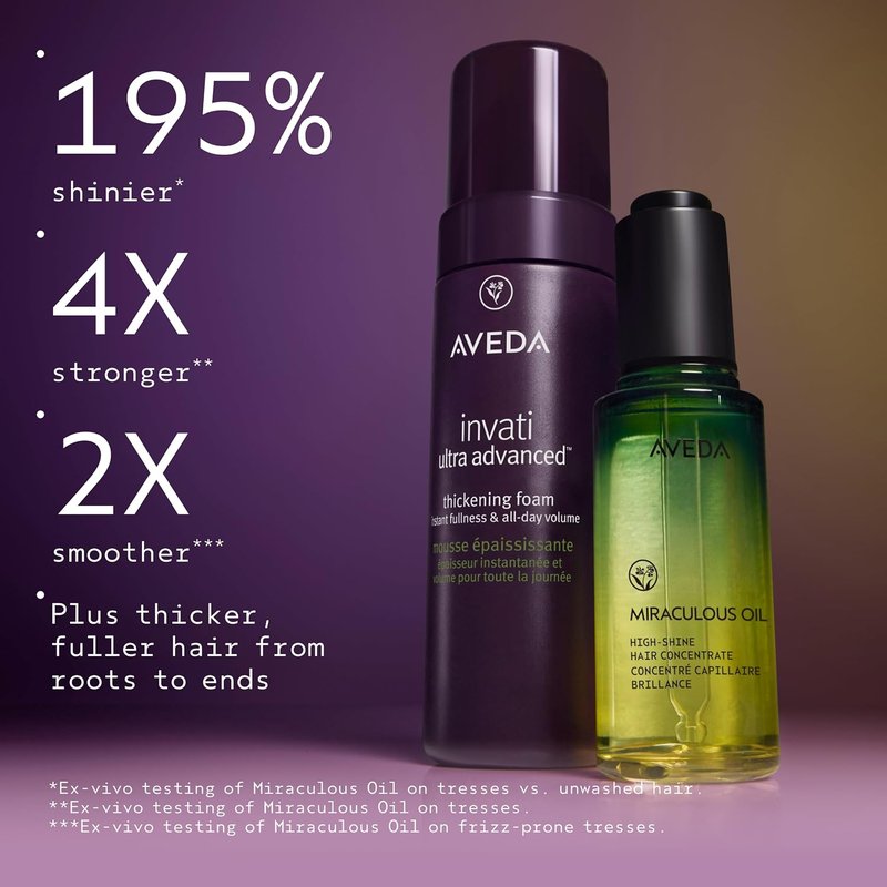 Aveda Invati Ultra Advanced Thickening Foam - Styling Foam for Thin Hair | Instantly Thickens & Provides Flexible Hold