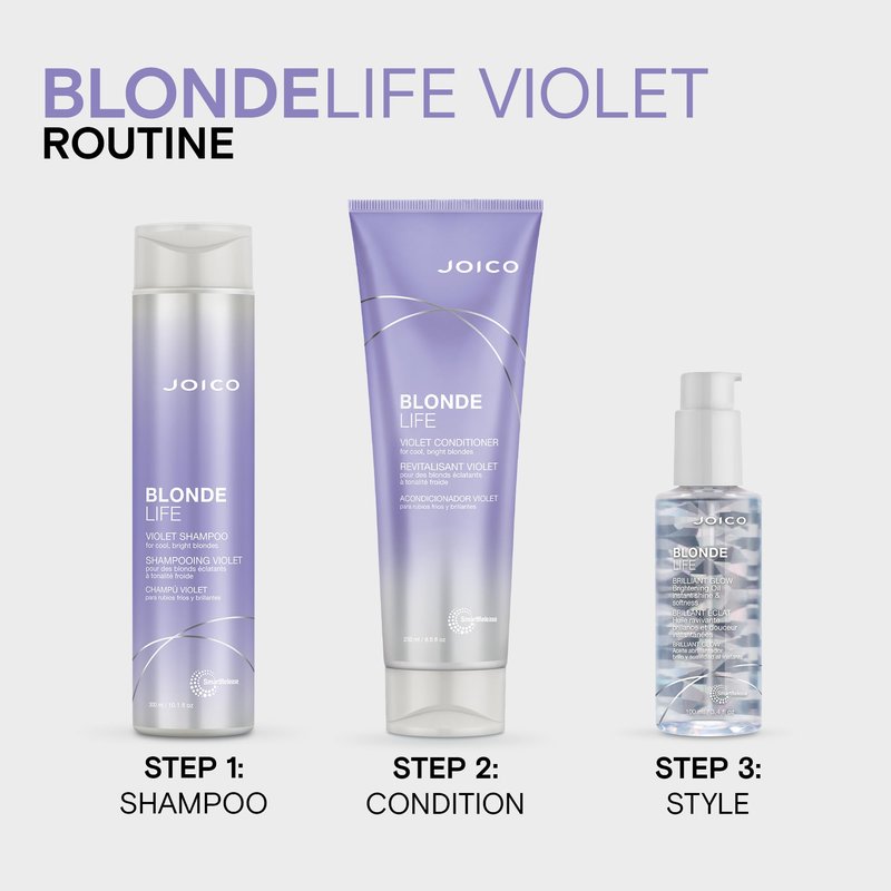 Joico Blonde Life Color Enhancing Masque | For Blonde Hair | Color Depositing Treatment | Maintain Unique Blonde Tones | Fortified With Monoi & Tamanu Oil | Violet | 5.1 Fl Oz