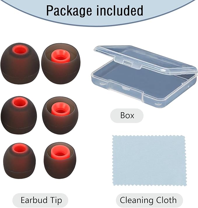 MMYQXI Earbud Replacement Tips Silicone Earbud Tips Ear Tips Fit for in-Ear Headphones (Inner Hole 3.8mm -5.1mm) Earbud Rubber Tips Earbud Covers 9 Pairs S/M/L