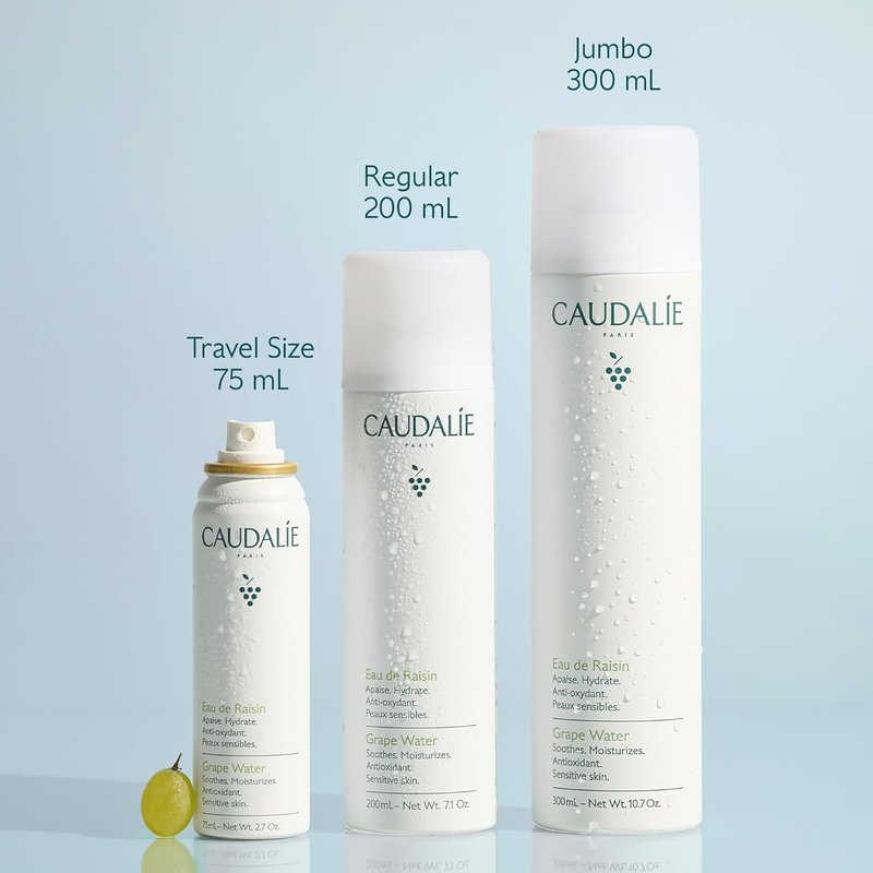 Caudalie Grape Water Face Mist - Hydrating Antioxidant Spray for All Skin Types | Sensitive Skin Safe