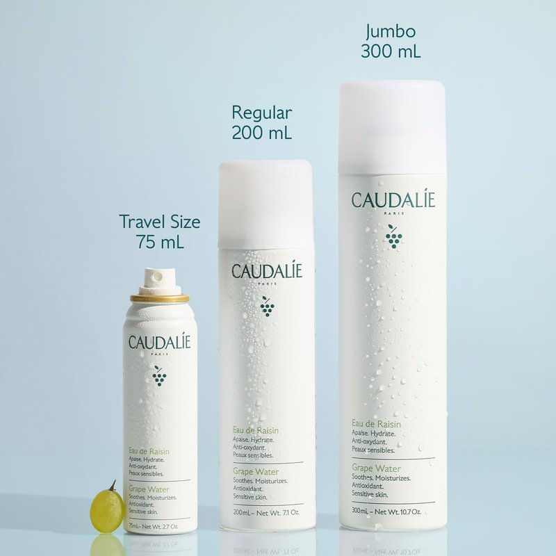 Caudalie Grape Water Face Mist, Intensely Hydrates and Soothes for All Skin Types, Sensitive Skin Safe Antioxidant Facial Spray - 300 mL
