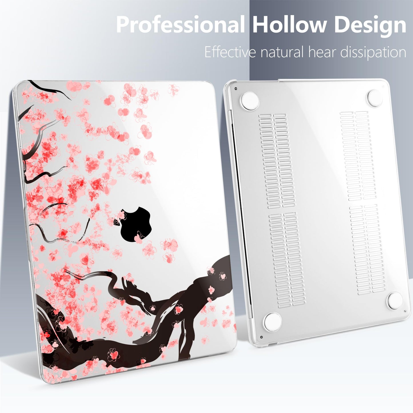 Batianda Premium Case for New MacBook Air 15 inch with M5 M4 M3 M2 Chip 2026 2025 2024 2023 Release, Designed Ultra-Slim Hardshell & Keyboard Cover & Screen Protector 4-in-1 Bundle, Cherry Blossoms
