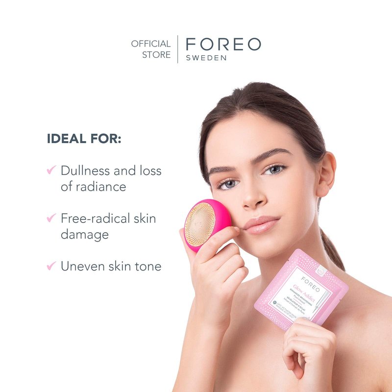 FOREO Glow Addict UFO-Activated Facial Mask - Hydrating Facial - Vitamin C & Vitamin E - For All Skin Types & Dull Skin - Antiaging - 6 pcs in Pack