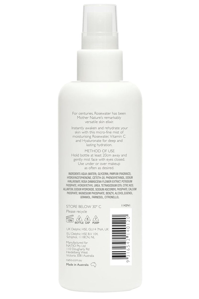 Rosewater Hydration Drench Face Mist - Mineral Moisturizer for All Skin Types | 6.7 oz Makeup-Safe Spray