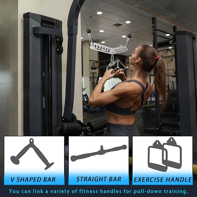 Lights Mountain Adjustable Double to Single Pulley Adapter Plate – Multi-Slot Stainless Steel Cable Machine Connector with 3 Carabiners for LAT Pulldown, Biceps, Triceps & Functional Fitness
