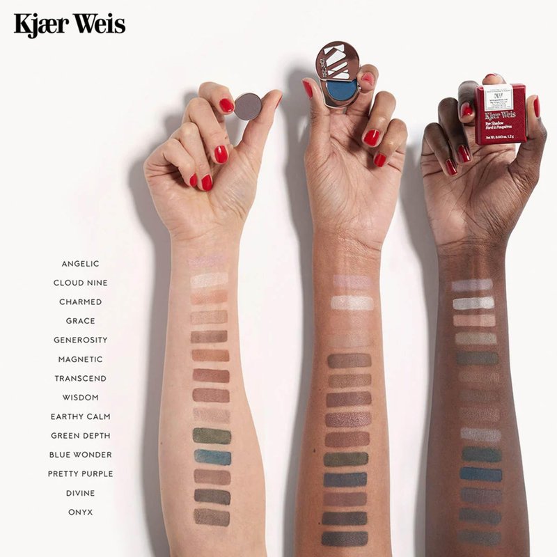 Kjaer Weis Powder Eye Shadow. Highly Pigmented Brown Gold Eyeshadow with Organic Ingredients. Blendable Eye Shadow for Long Lasting Eye Makeup. Cruelty Free Clean Makeup - Magnetic