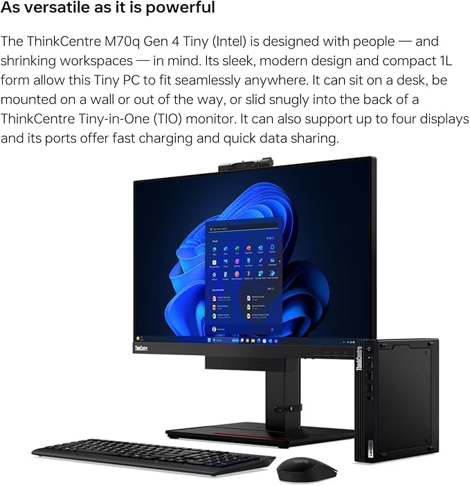 Lenovo ThinkCentre M70q Tiny 1L Business Desktop Computer, 12th Gen Intel Hexa-Core i5-12500T (Beat i7-11700T), 16GB DDR4 RAM, 512GB PCIe SSD, WiFi 6, Bluetooth 5.1, Windows 11 Pro