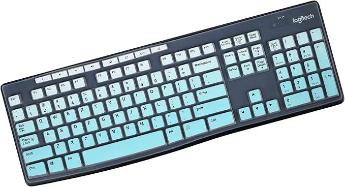 Keyboard Cover for Logitech MK370 MK295 MK270 K270 Keyboard, Logitech MK370 MK270 K270 Keyboard Skin Protector - Gradual Mint