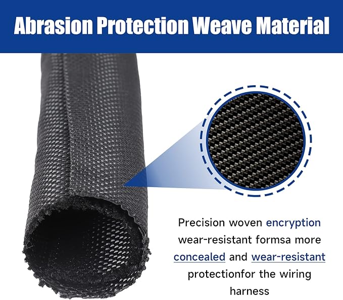 Automotive Wire Sheathing Split Wire Loom Braided Mesh Woven Cable Sleeve for Wires/Cable Cord Protector (3/4" - 16 Feet)