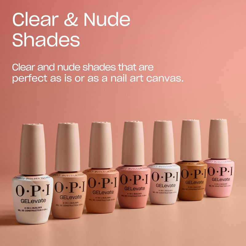 OPI GELevate 4-in-1 Nail Builder Gel | OPI’m Flawless, Clear Color | UV Cure Gel Builder Nail Polish | Vegan | 15 ML