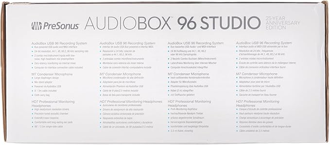 PreSonus AudioBox USB 96 25th Anniversary Studio Recording Package