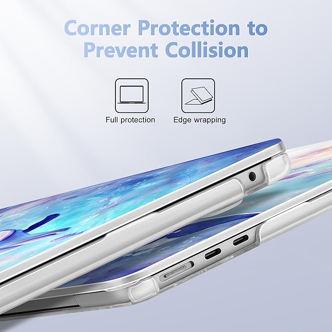 Lepeoac Case for 2026/2025/2024/2023 MacBook Air 15-inch Laptop Release M5 A3448 /M4 A3241 /M3 A3114 /M2 A2941, Stylish Protective Hard Shell Cover for MacBook Air 15.3 inch, Blue Whale