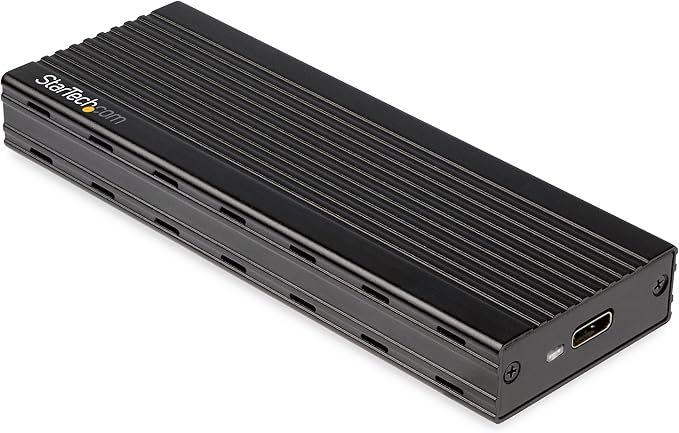 StarTech.com USB-C 10Gbps to M.2 NVMe SSD Enclosure - Portable External M.2 NGFF PCIe Aluminum Case - 1GB/s Read/Write - Supports 2230, 2242, 2260, 2280 - TB3 Compatible - Mac & PC, TAA (M2E1BMU31C)