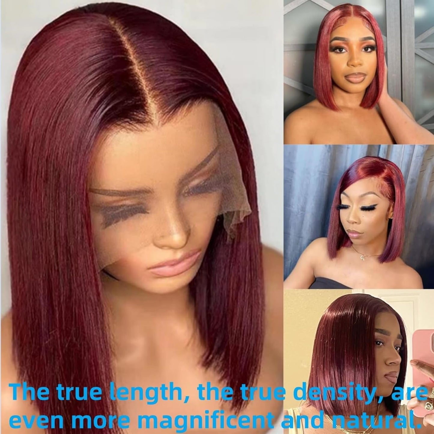 aibasi short Bob wig human hair 13x4 HD Lace Front Bob Wig Human Hair Comfortable Breathable Natural Short Style, Fluffy & Face-Slimming Heat-Stylable & Easy Care 200% Density