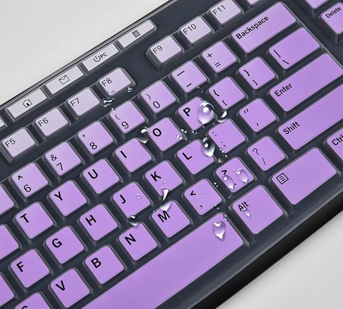 Keyboard Cover for Logitech MK295 MK270 K270 Keyboard, Logitech MK370 MK270 K270 Keyboard Skin Protector - Gradual Purple