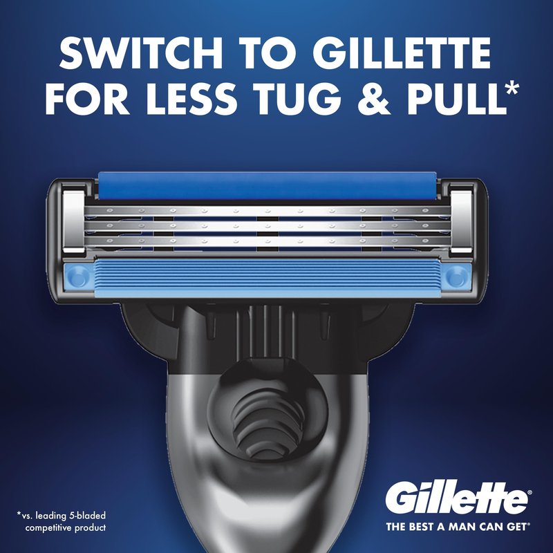 Gillette Mach3 Shaving Razor for Men, 1 Razor Gillette 3-Blade Handle for Men’s Grooming, 10 Razor Blade Refills, Lubrication Strip