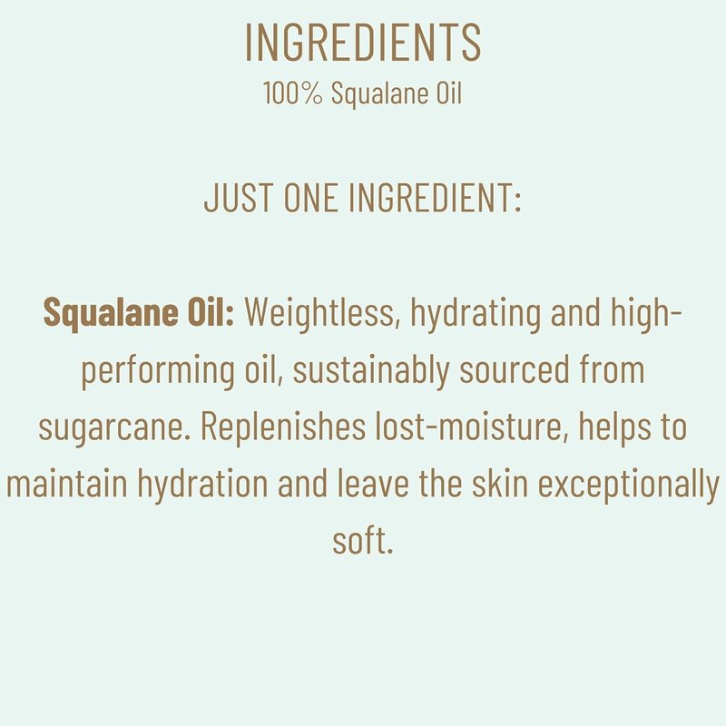 Biossance 100% Squalane Oil - Vegan Hydrating Face & Body Oil | Fast-Absorbing Moisturizer, 3.3 oz