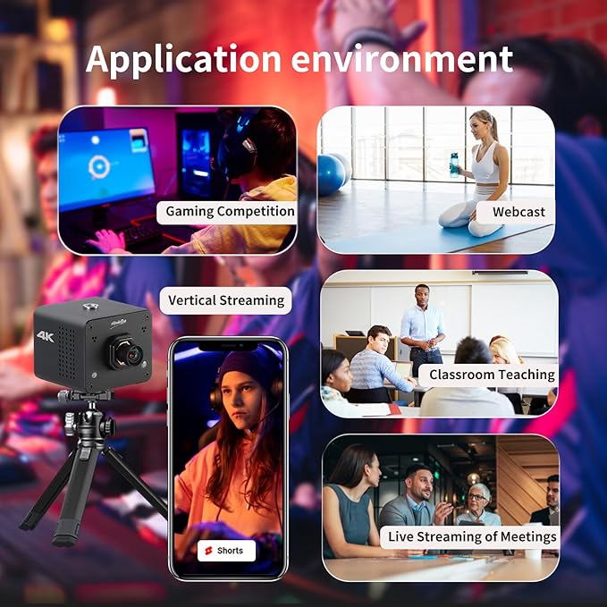 zowietek 4K Native NDI|HX3 POV Box Camera PoE, Auto Focus, SDI & HDMI & UVC Output, Standalone RTSP/RTMP(s)/SRT Live Streaming, Ultra-Compact, Interchangeable Lens, Mobile Phone/Tablet Control(M12 AF)